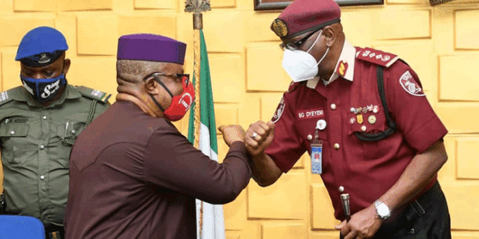 Corps Marshal Visits Government House, Calabar, Cross River State